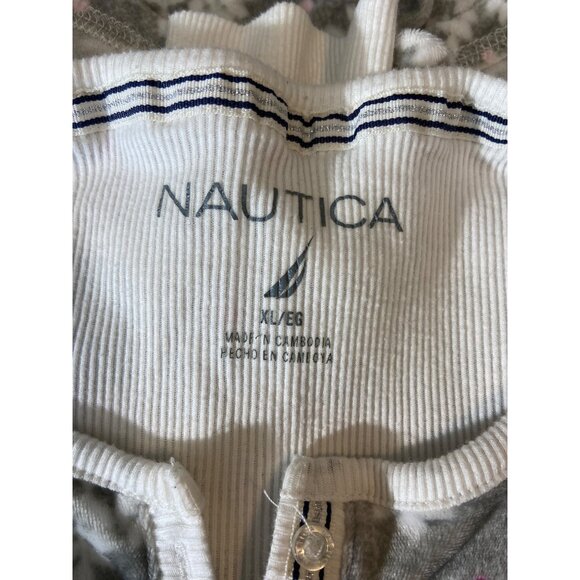 Nautica Womens Snowflake Print Pajama Set XL Gray Henley Top Elastic Waist Cozy - Picture 5 of 16